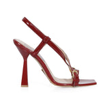 Strappy Slingback Patent Leather Sandals With Belt Details