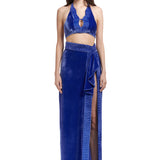 Silk Velvet Maxi Skirt With Crystal Embellished Detail