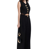 Palazzo Pants With Gold Buckle