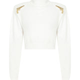 High Neck Sweater With Gold Gun Buckles