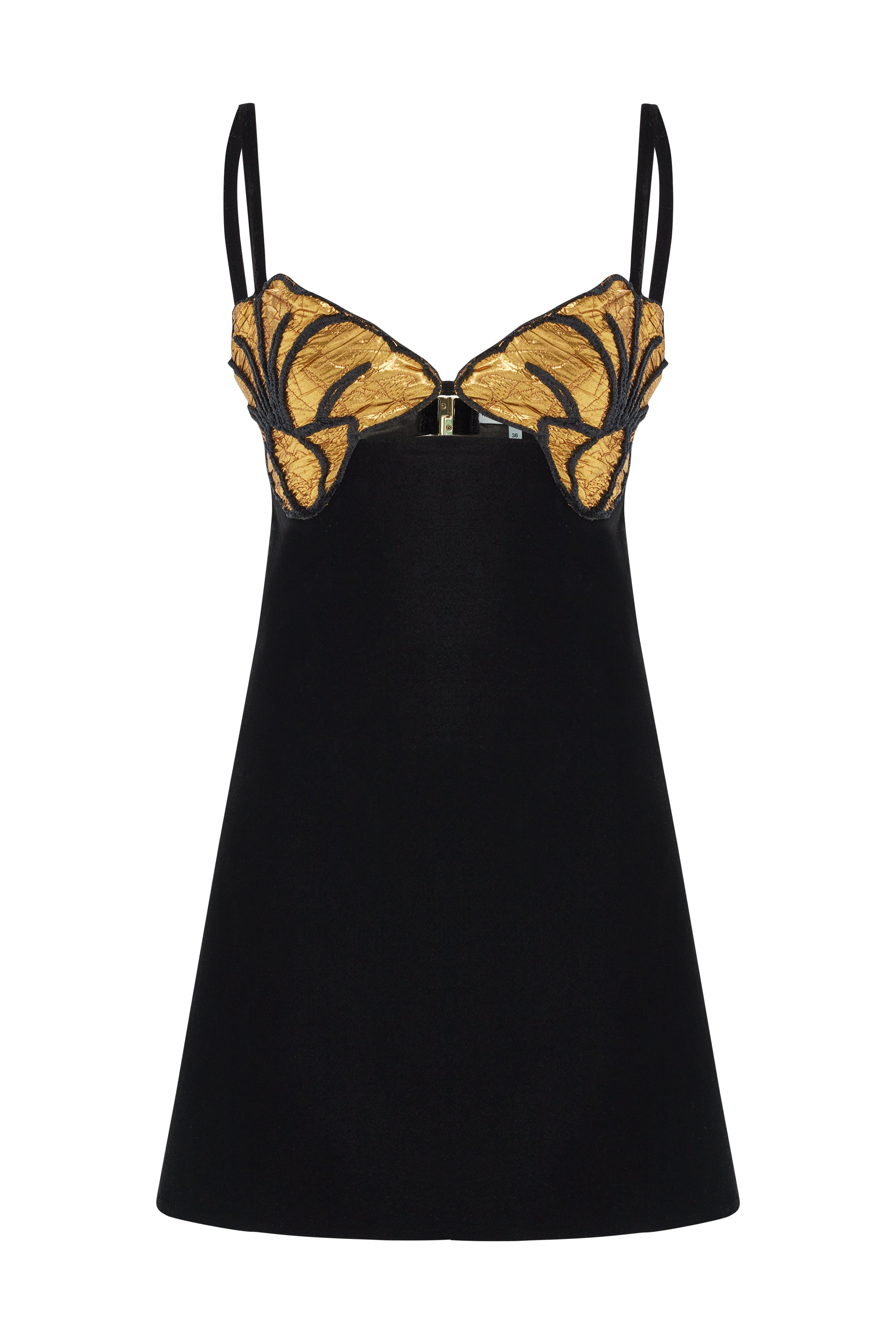 black and gold slip dress Never Fully Dressed Mimi slip midaxi dress in black and gold shell