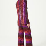 Multi Color Pailletted Flare Pants