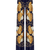 Gold Flower Brouded Jaquard Pants