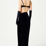 Black Velvet Sarong Styled Maxi Skirt