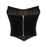 Black Velvet Strapless Corset