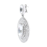 Silver Metal Earrings With Crystals And Silver Stones