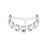 Silver Metal Choker With Crystal Stones