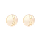 Gold RV Stamped Button Earrings
