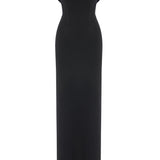 Black Stretchy Jersey Cowl Neckline Corseted Sculptural Dress