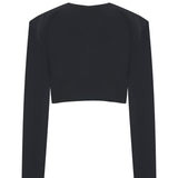 Black Crepe Jacket With Crystal Rope Border