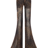 Leopard Print Organza Wide Leg Pants