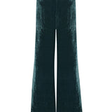 Green Velvet Wide Leg Pants