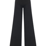Denim Stretchy Wide Leg Pants With Rv Stamped Button Detailed Belt