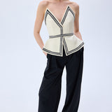 Pleated Black Satin Pants