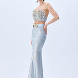 Metallic Knitted Maxi Skirt