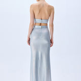 Metallic Knitted Maxi Skirt