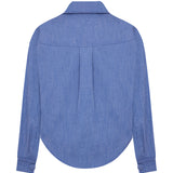 Denim Shirt With Brown Sequined Net Pockets