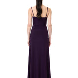 Plum Jersey Dress With Mirror Embellishment