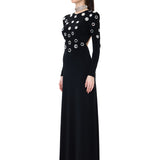 Black Jersey Dress With Mirror Embellishment