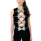 Black Velvet Jumpsuit With Crystal Floral Embroidery Décolleté