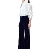 Navy Velvet Flare Pants