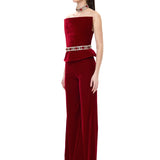 Red Velvet Flare Pants