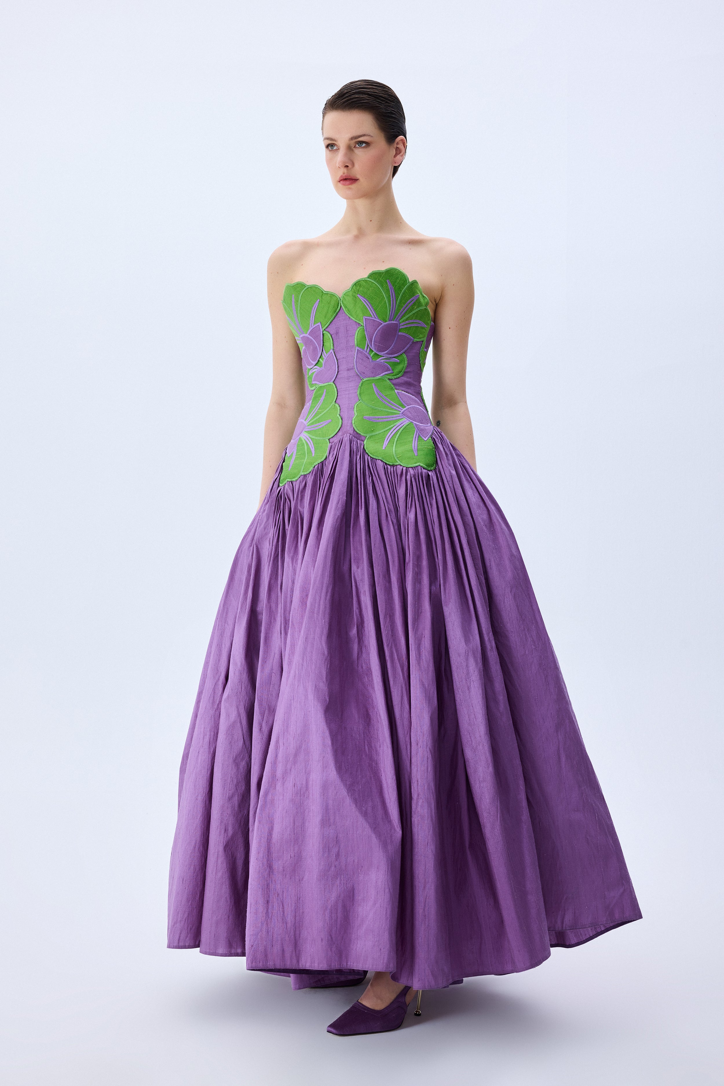 green purple dress African Print Infinity Multiway Maxi Embrace a vibrant look with our green and purple dress Purple and Green Flora Dress