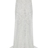 Chiffon Silver Fully Sequined Kaftan With Crystal Belt