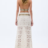 Brode Skirt With Embroidered Strips And Hand-Crafted Belt Detail