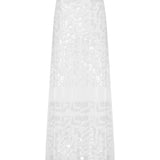 White Maxi Skirt With Patterned Sequin Details