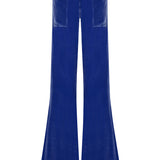 Indigo Velvet Wide Leg Pants