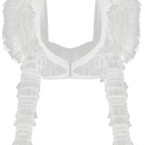 Baloon Shouldered Bustier with Ruffled Sleeves
