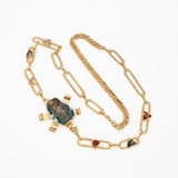 Gold Metal Chain Belt With Swarovski Stones