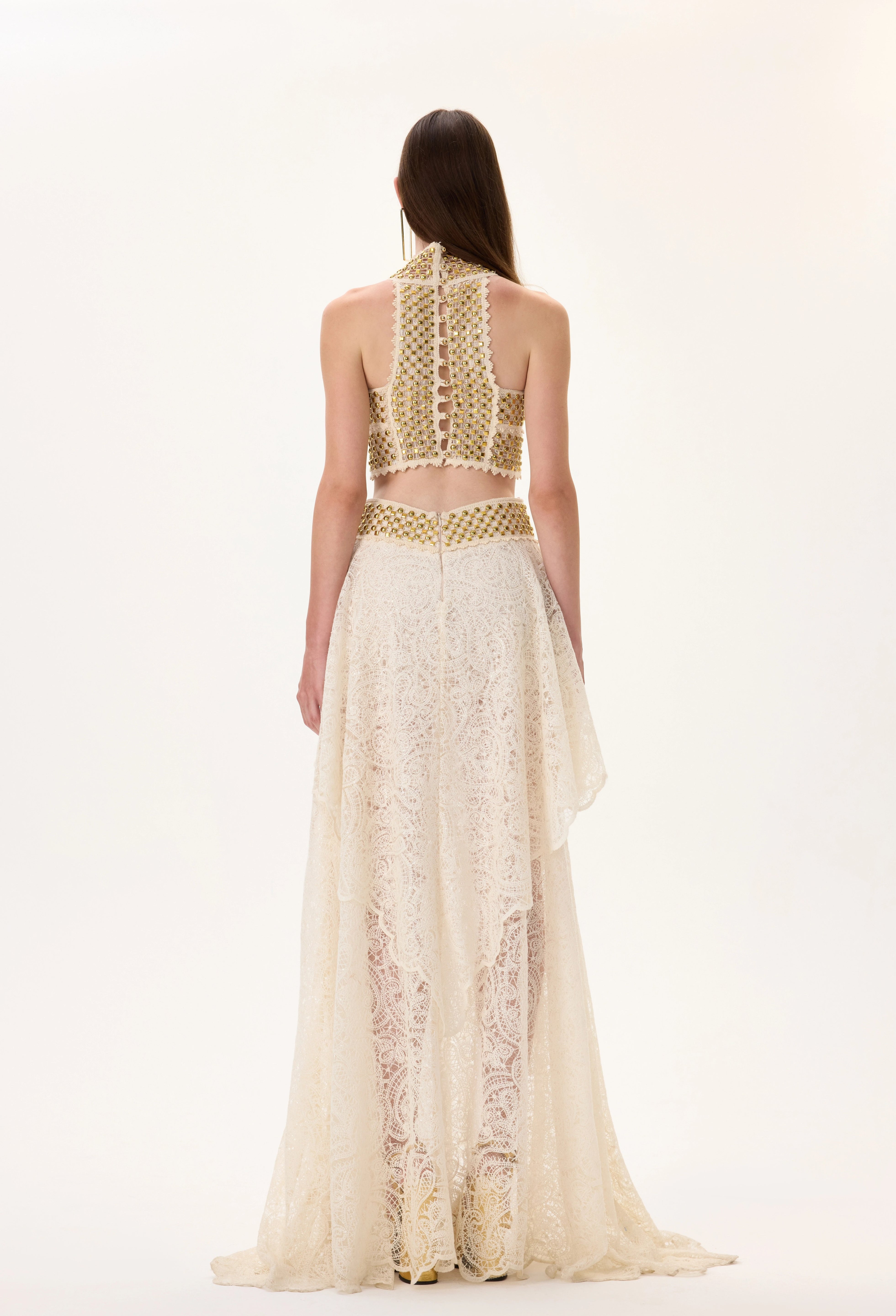 gold lace top dress Elegant Black Long Chiffon Formal Dress with Gold Lace Top