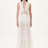 Chiffon Wide Leg Pants With Lace Belt Detail