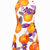 Strass Embellished Halter Neck Floral Mini Dress