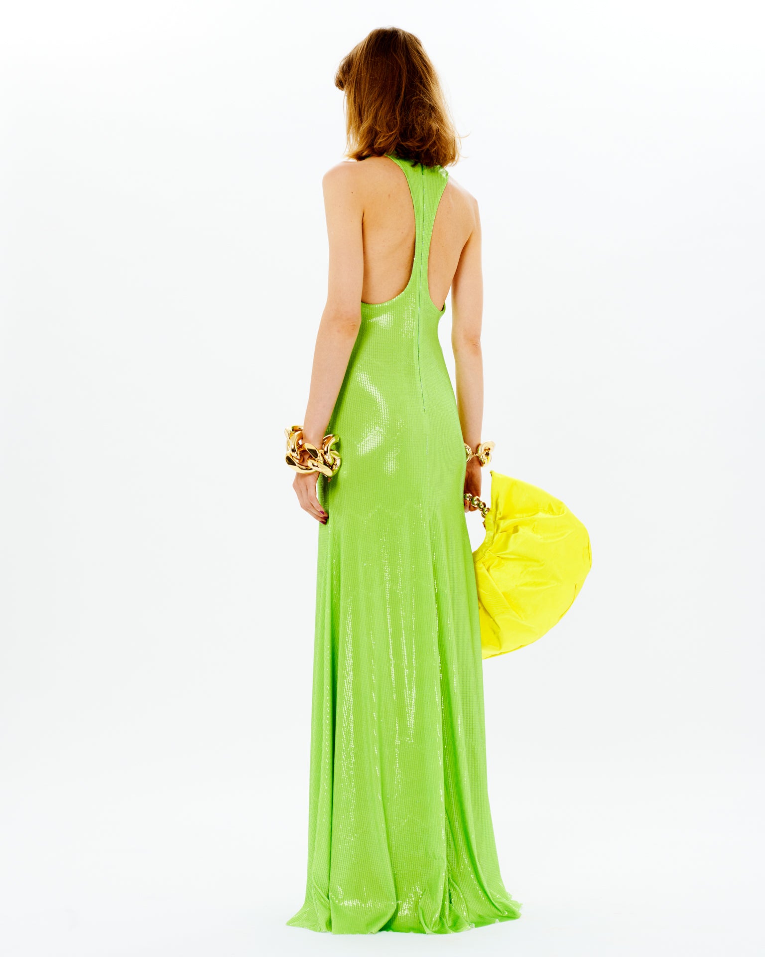 halter chain maxi dress BHLDN Chain-Back Halter Maxi Dress
