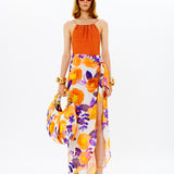 Floral Skirt With Slit Detail