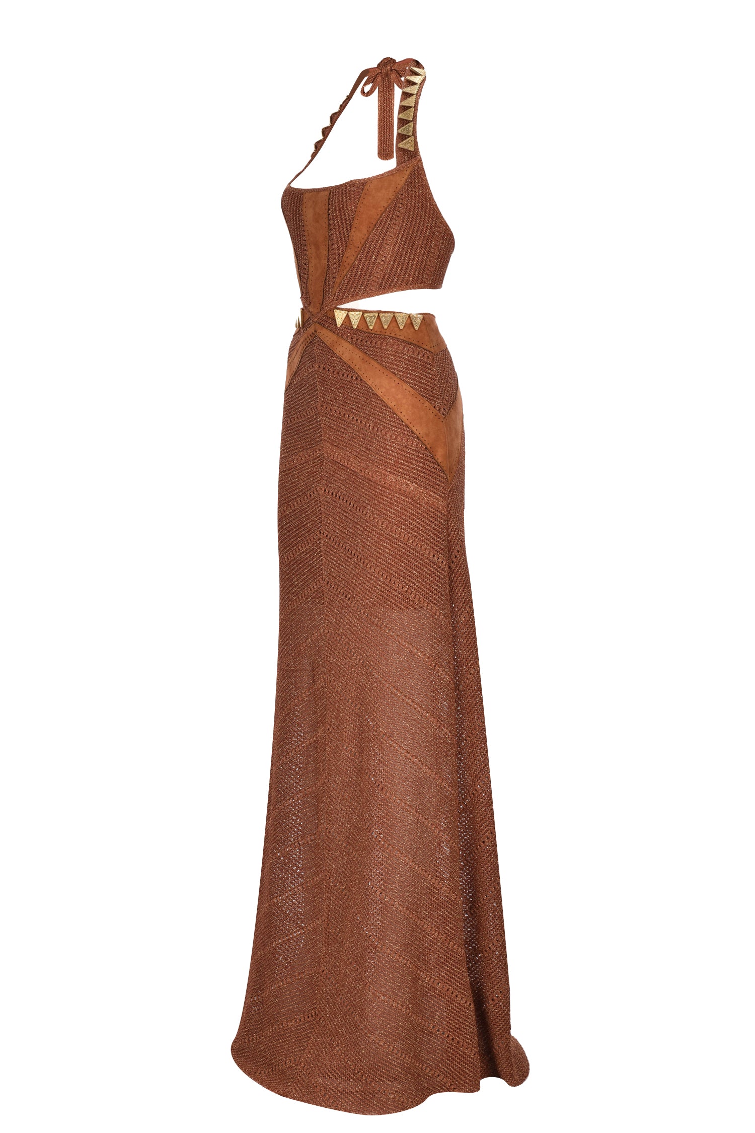 Knit Cutout Maxi Corset Dress With Suede Details – RAISA VANESSA INT