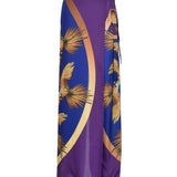 Patterned Satin Maxi Skirt Pants