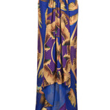 Maxi V-Waist Satin Skirt With Gold Buckles