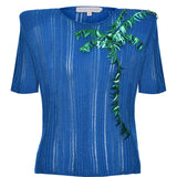 Knit Shirt With Hand Embroidered Top