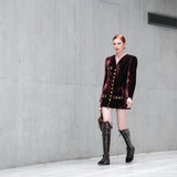 Velvet Jacket with Gold Buckles