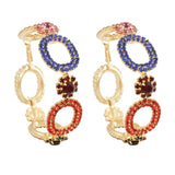 Multi-Colored Hoops Earrings