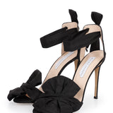 Single Band Black Heels With Bow Detail