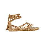 Knotty Sandals with Gold Buckles