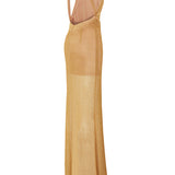 Glittered Gold Knit Sleeveless Gown