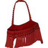 Brick Silk Handmade Fringed Top