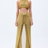 Glittered Gold Knit Pareo Pants