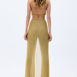 Glittered Gold Knit Pareo Pants